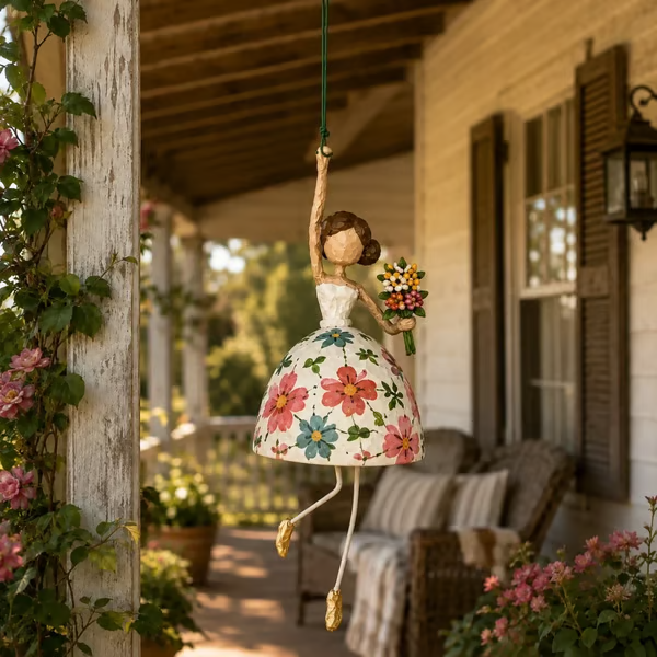 💃🌸 Tanzende Dame – Verspielte Hängedekoration für Ihr Zuhause
