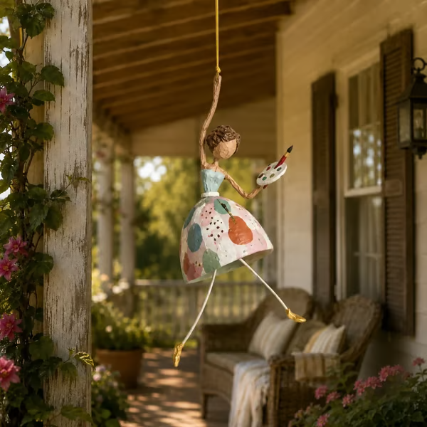 💃🌸 Tanzende Dame – Verspielte Hängedekoration für Ihr Zuhause