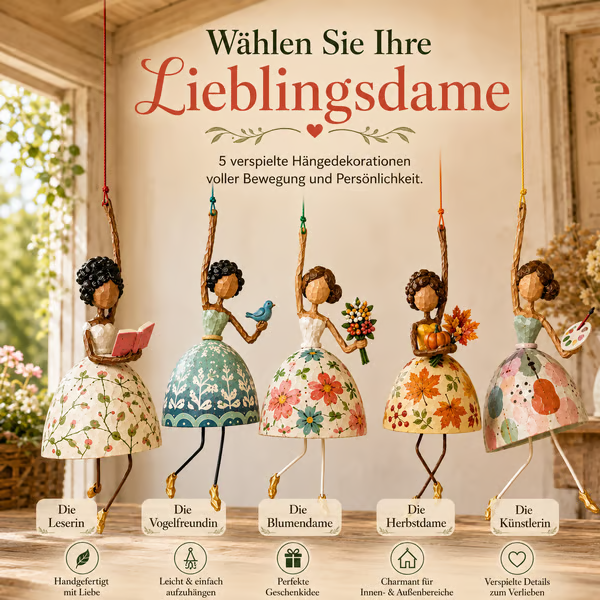 💃🌸 Tanzende Dame – Verspielte Hängedekoration für Ihr Zuhause