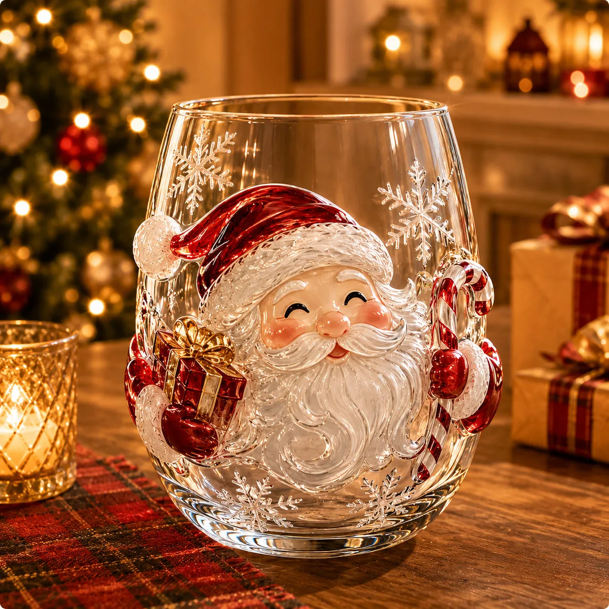 🎅 Colección de vasos navideños mágicos: Papá Noel, reno, muñeco de nieve y árbol de Navidad