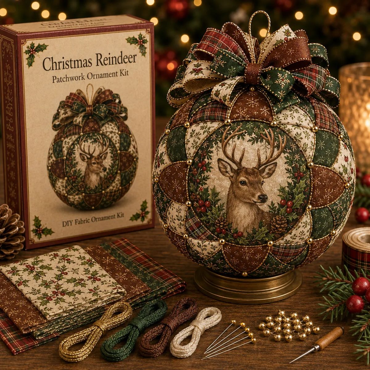 🔥🎄 Christmas Special – 50% OFF 🎁 Christmas Classics Patchwork Ornament DIY Kit