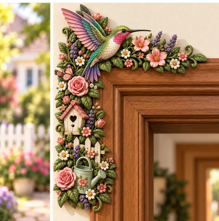 🌿 Garden Theme Door Frame Corner Decor | Floral Nature Doorway Accent