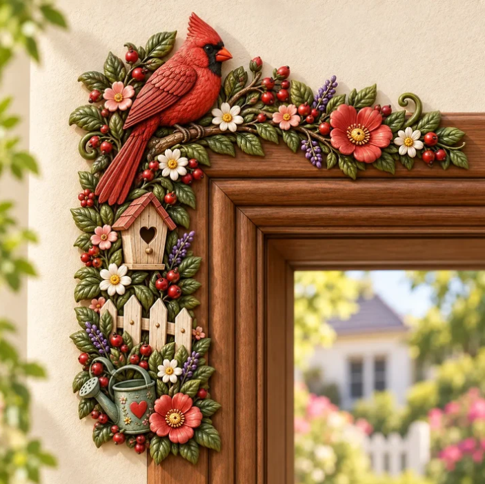 🌿 Garden Theme Door Frame Corner Decor | Floral Nature Doorway Accent