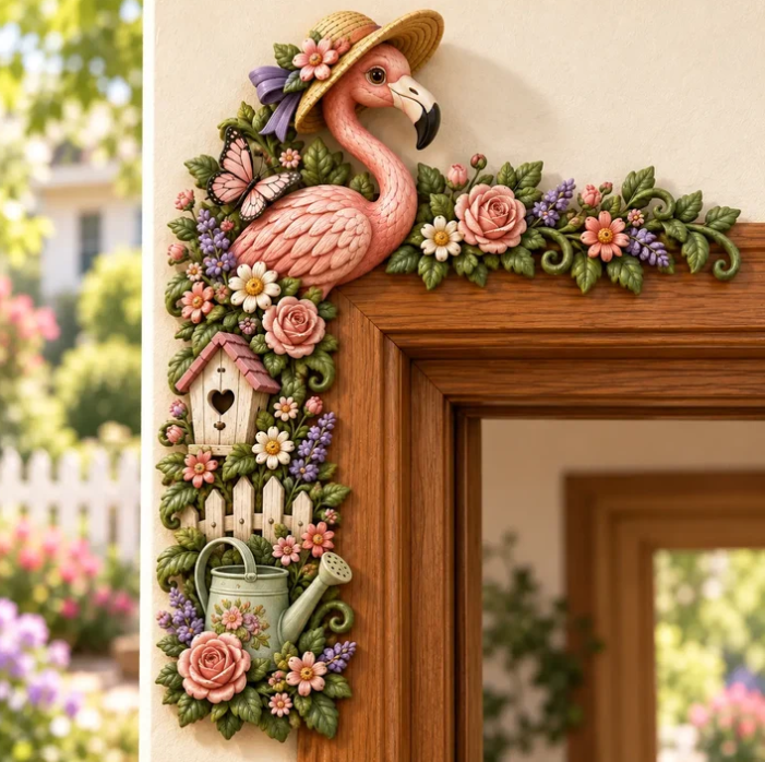 🌿 Garden Theme Door Frame Corner Decor | Floral Nature Doorway Accent