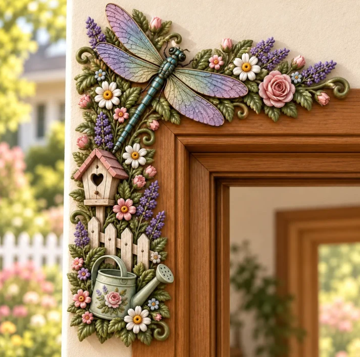 🌿 Garden Theme Door Frame Corner Decor | Floral Nature Doorway Accent