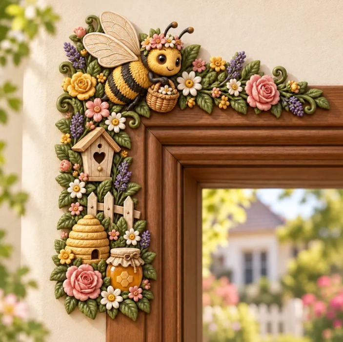 🌿 Garden Theme Door Frame Corner Decor | Floral Nature Doorway Accent