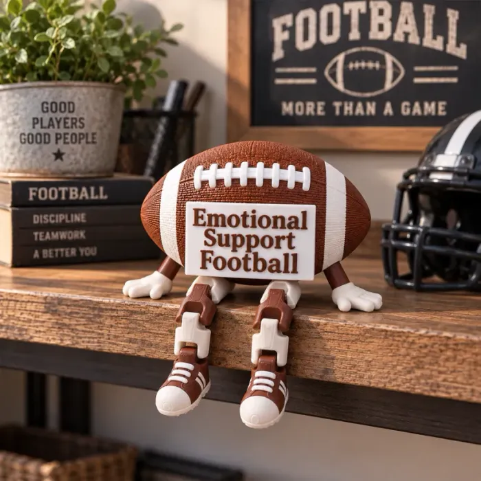 🏈 Emotional Support Sports Buddy™ – Funny Football, Tennis & Baseball Desk Companion