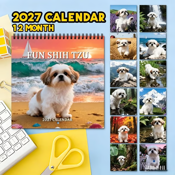 🐶 2027 Cute Shih Tzu Calendar – 12 Months of Fluffy Shih Tzu Charm