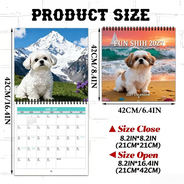 🐶 2027 Cute Shih Tzu Calendar – 12 Months of Fluffy Shih Tzu Charm