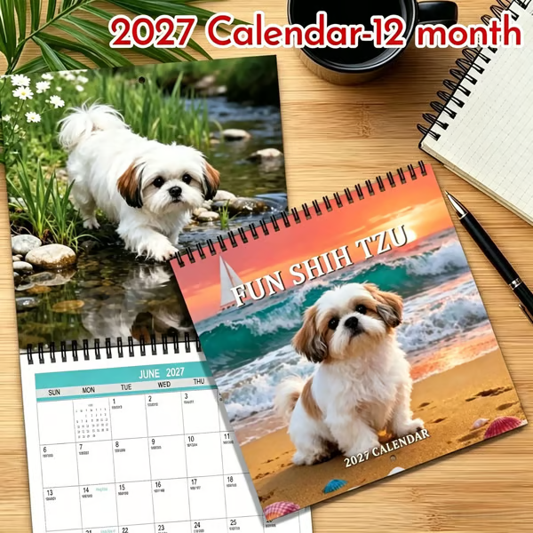 🐶 2027 Cute Shih Tzu Calendar – 12 Months of Fluffy Shih Tzu Charm