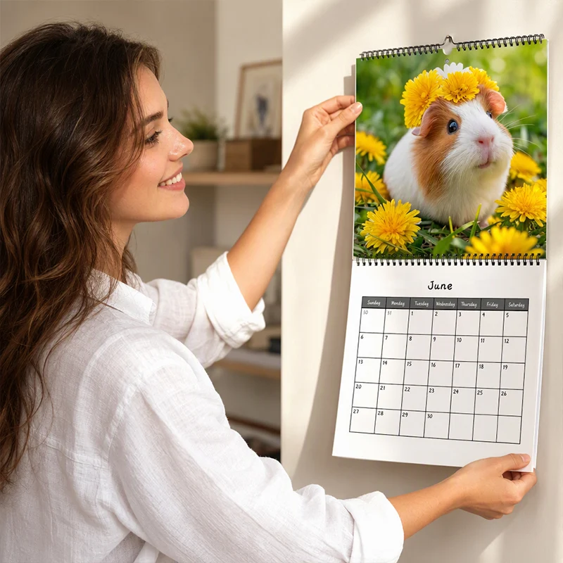 🏆 Last Day Special Price ! Each🗓️Buy 2 Get 1 Free✨🔥2027 Funny Adorable Guinea Pig Wall Calendar