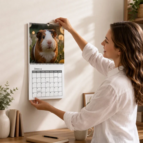 🏆 Last Day Special Price ! Each🗓️Buy 2 Get 1 Free✨🔥2027 Funny Adorable Guinea Pig Wall Calendar