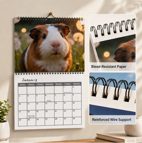 🏆 Last Day Special Price ! Each🗓️Buy 2 Get 1 Free✨🔥2027 Funny Adorable Guinea Pig Wall Calendar