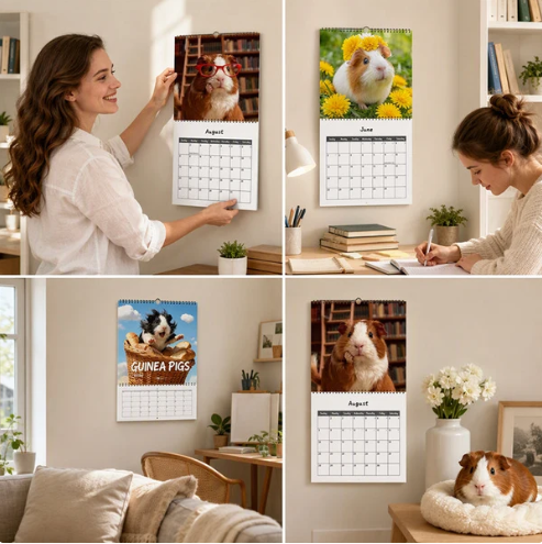🏆 Last Day Special Price ! Each🗓️Buy 2 Get 1 Free✨🔥2027 Funny Adorable Guinea Pig Wall Calendar