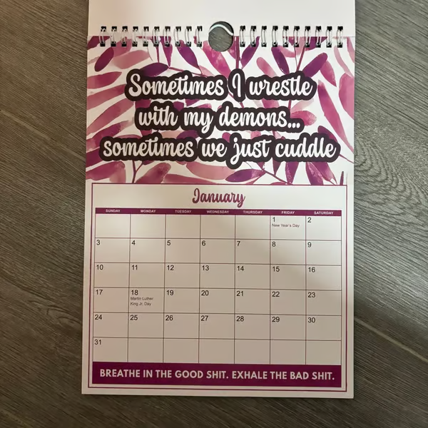📅 Calendario de Salud Mental con Palabrotas 2027 - Perfecto para la decoración del hogar e ideas de regalo