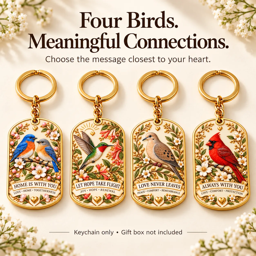🕊️ "Feathered Messengers" Enamel Bird Keepsake Keychain | A Pocket-Sized Hug