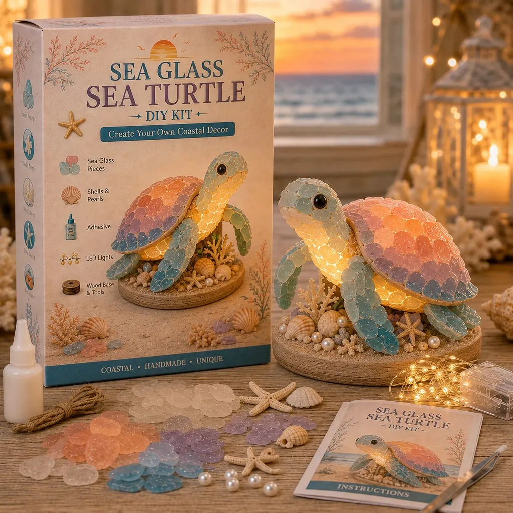 🎁🌊 Sea Glass Ocean Glow DIY Kit – Create Your Own Light-Up Coastal Keepsake ✨